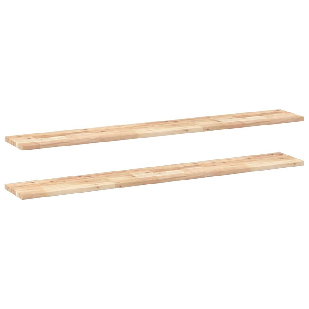 Akazie Massivholz Schweberegale, 120 cm, 2er Set