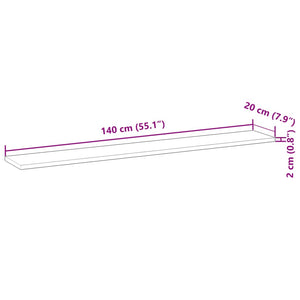 Akazie Schweberegale 140 cm, 4er Set