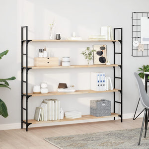 Akazie Schweberegale 140 cm, 4er Set