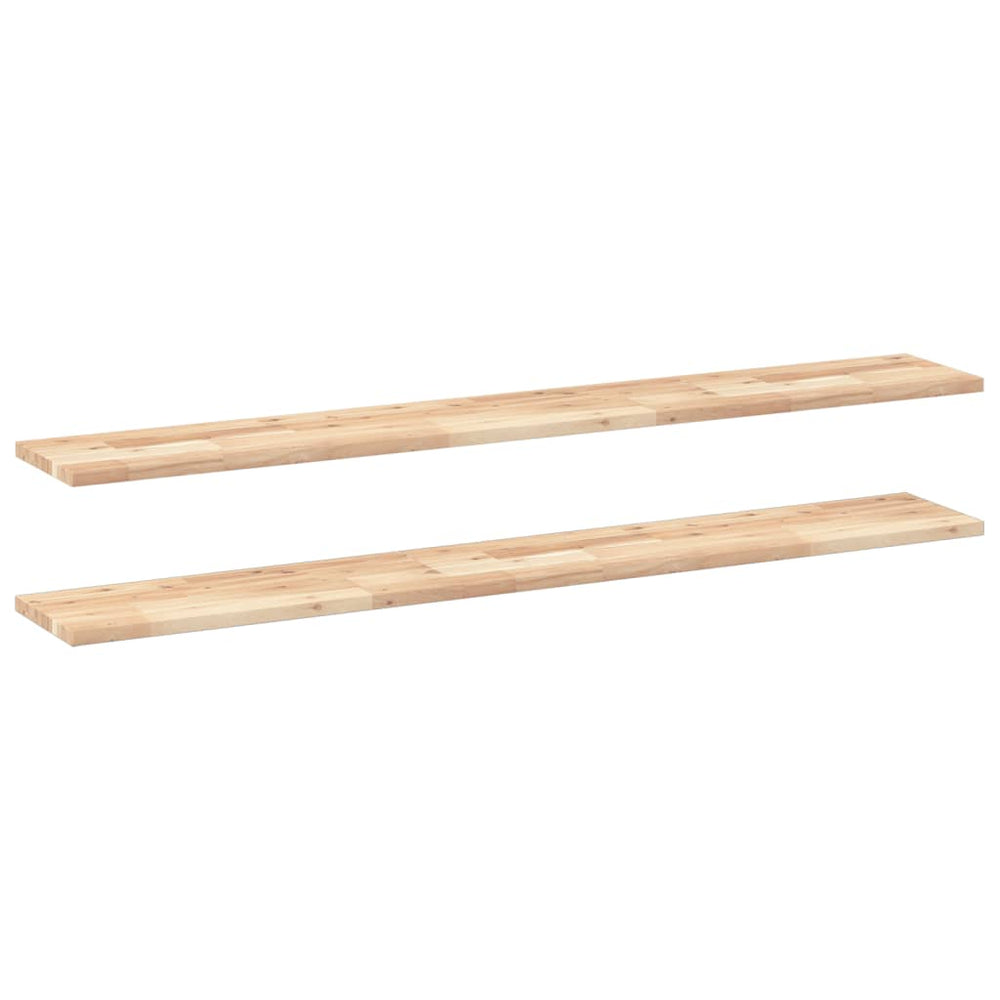 Akazie Massivholz Schweberegale, 160cm, 2er Set