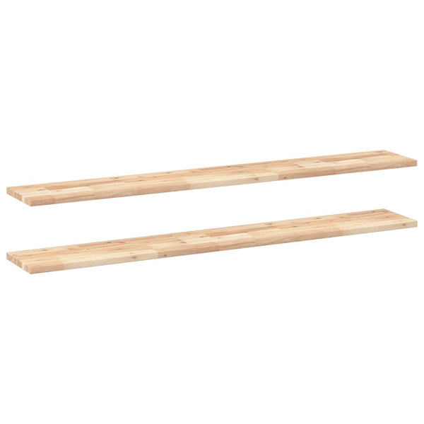 Akazie Massivholz Schweberegale, 160cm, 2er Set