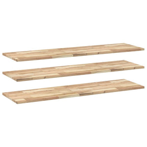 Akazie Massivholz Schweberegale 160 cm, 3er Set