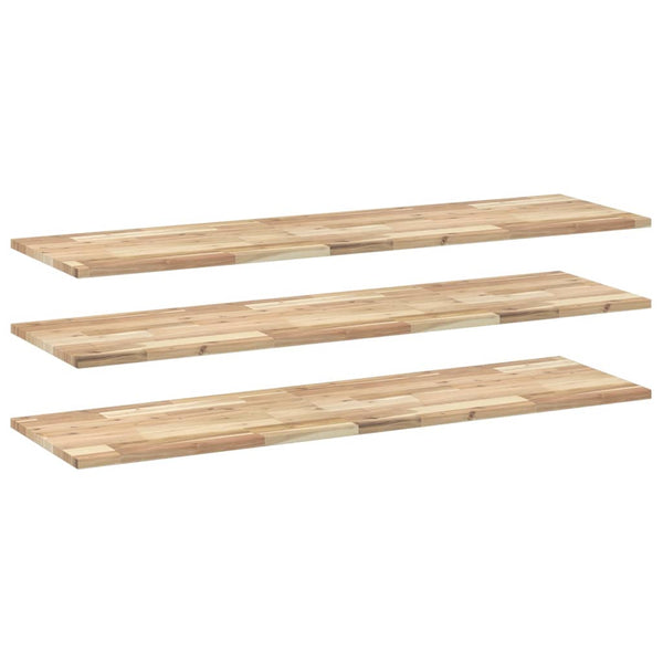 Akazie Massivholz Schweberegale 160 cm, 3er Set
