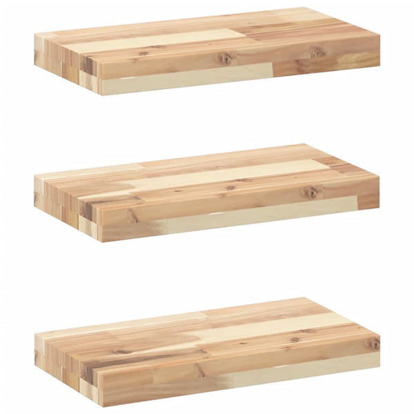 Schweberegale 3er Set Akazie 40cm