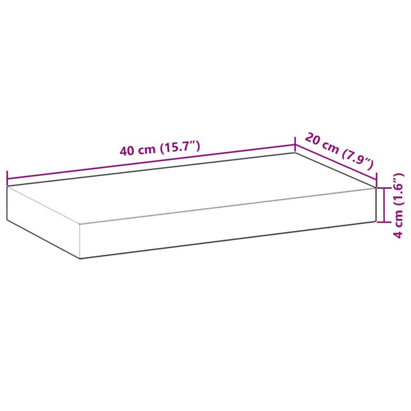 Schweberegale 3er Set Akazie 40cm