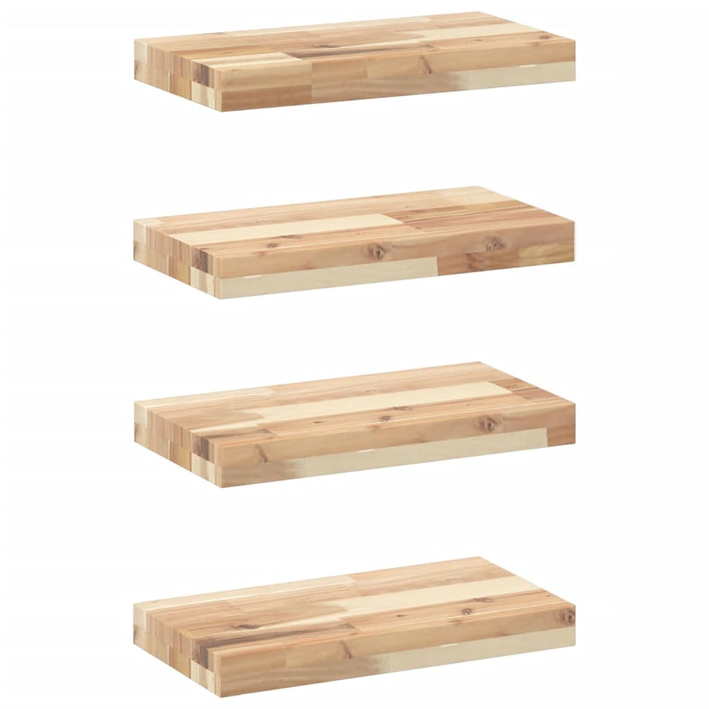 vidaXL Étagères flottantes 4 pcs 60x20x4 cm Bois d'acacia massif non traité