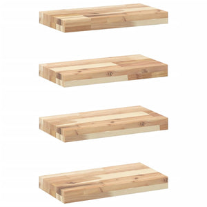 Akazie Schweberegale 60x20 cm, 4er Set