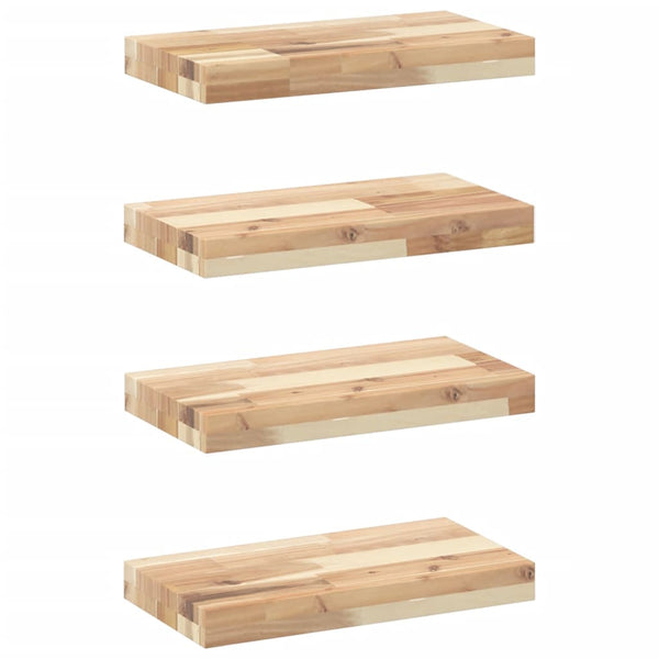 Akazie Schweberegale 60x20 cm, 4er Set