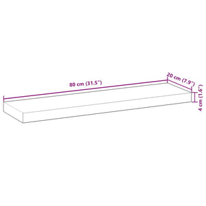 Schweberegal Akazie 80x20 cm Massivholz