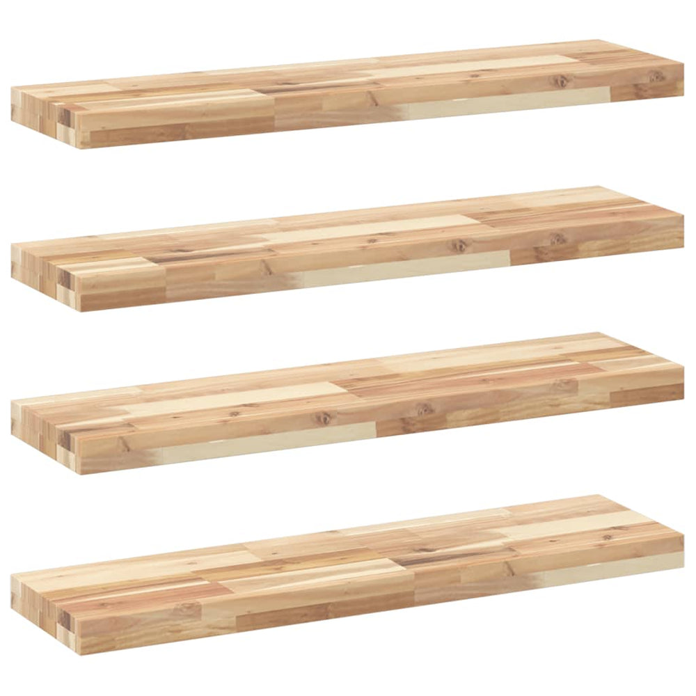 vidaXL Étagères flottantes 4 pcs 80x20x4 cm Bois d'acacia massif non traité