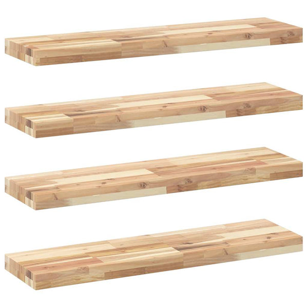 Akazie Schweberegale 100x20 cm, 4er Set