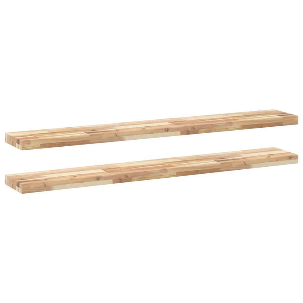 vidaXL Étagères flottantes 2 pcs 120x20x4 cm Bois d'acacia massif non traité