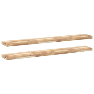 Massivholz Schweberegale Akazie 120cm 2er Set