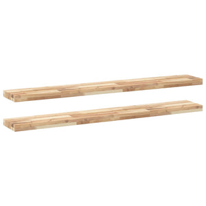 Schweberegale 140x20cm, 2er Set, Akazie Massivholz
