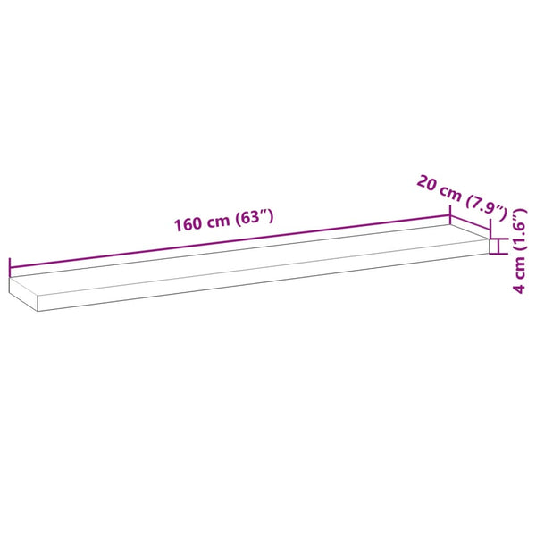 Schweberegale 160cm Akazie Massivholz 3er Set
