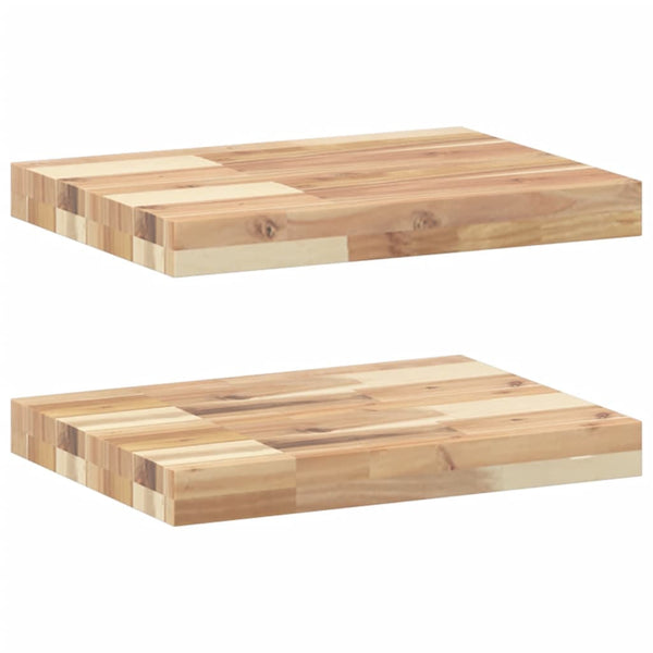 Akazie Schweberegale 60x30 cm, 2er Set