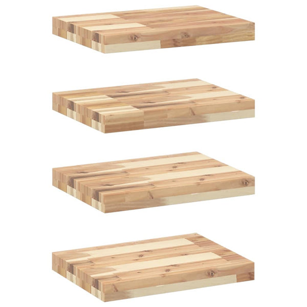 Schweberegale Akazie Massivholz 60x30cm 4er Set