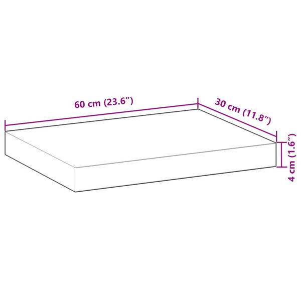Schweberegale Akazie Massivholz 60x30cm 4er Set