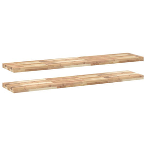 Akazie Schweberegale 140x30 cm, 2er Set