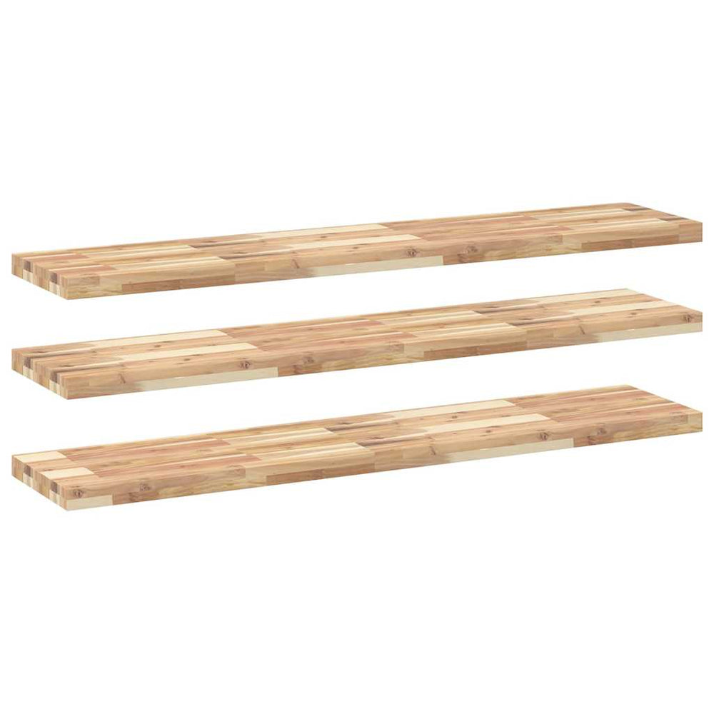 Massivholz Akazie Schweberegale, 3er Set