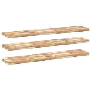 Massivholz Akazie Schweberegale, 3er Set