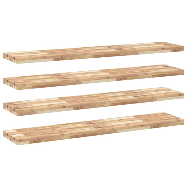 Akazie Schweberegale 160 cm, 4er Set