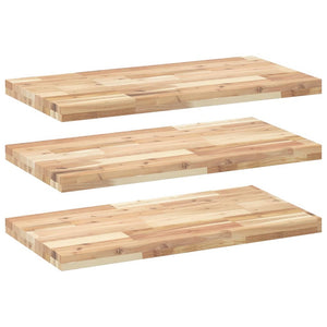 Akazie Massivholz Schweberegale 60x40 cm, 3er Set