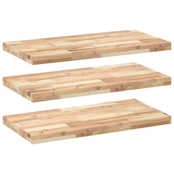 Massivholz Schweberegale Akazie 80cm 3er Set