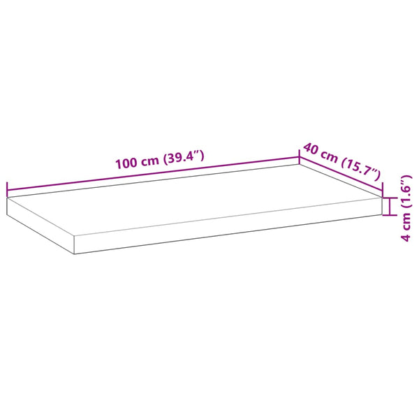 Massivholz Schweberegal Akazie 100x40 cm