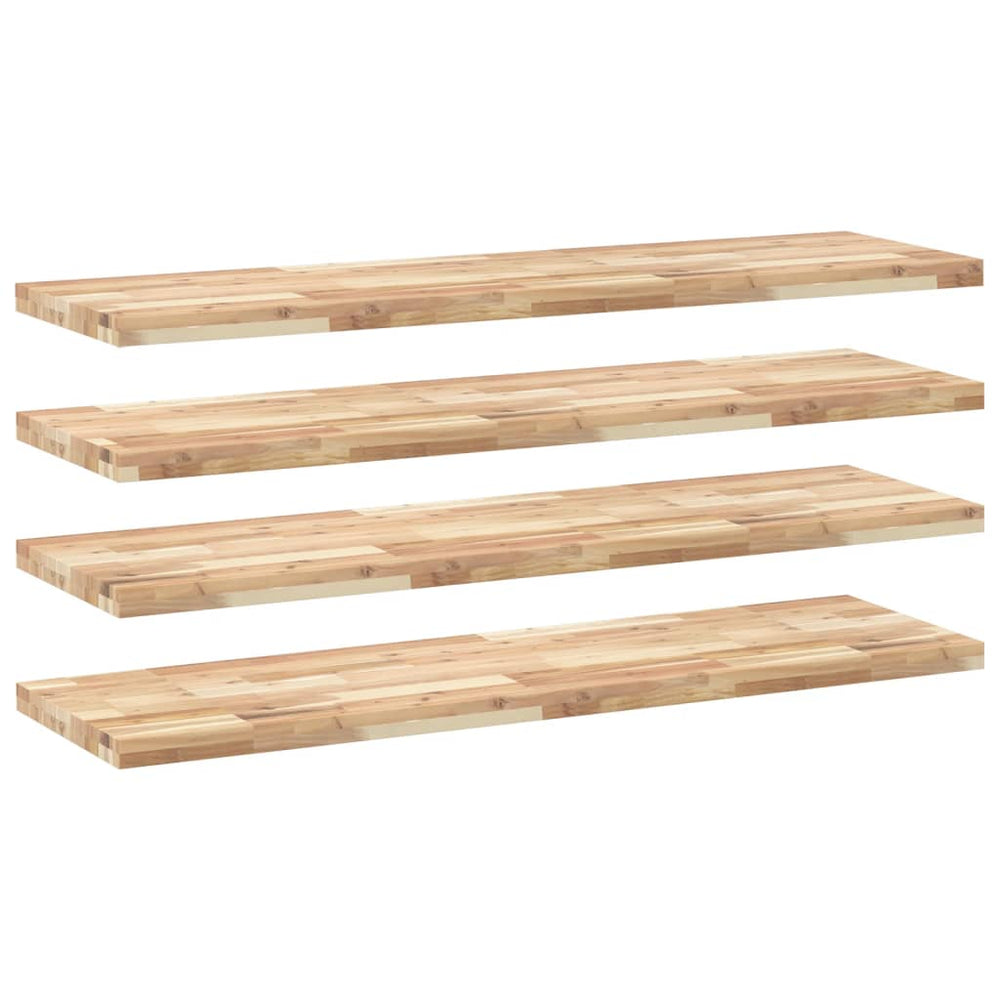 vidaXL Étagères murales 4 pcs 160x40x4 cm Bois d'acacia massif non traité