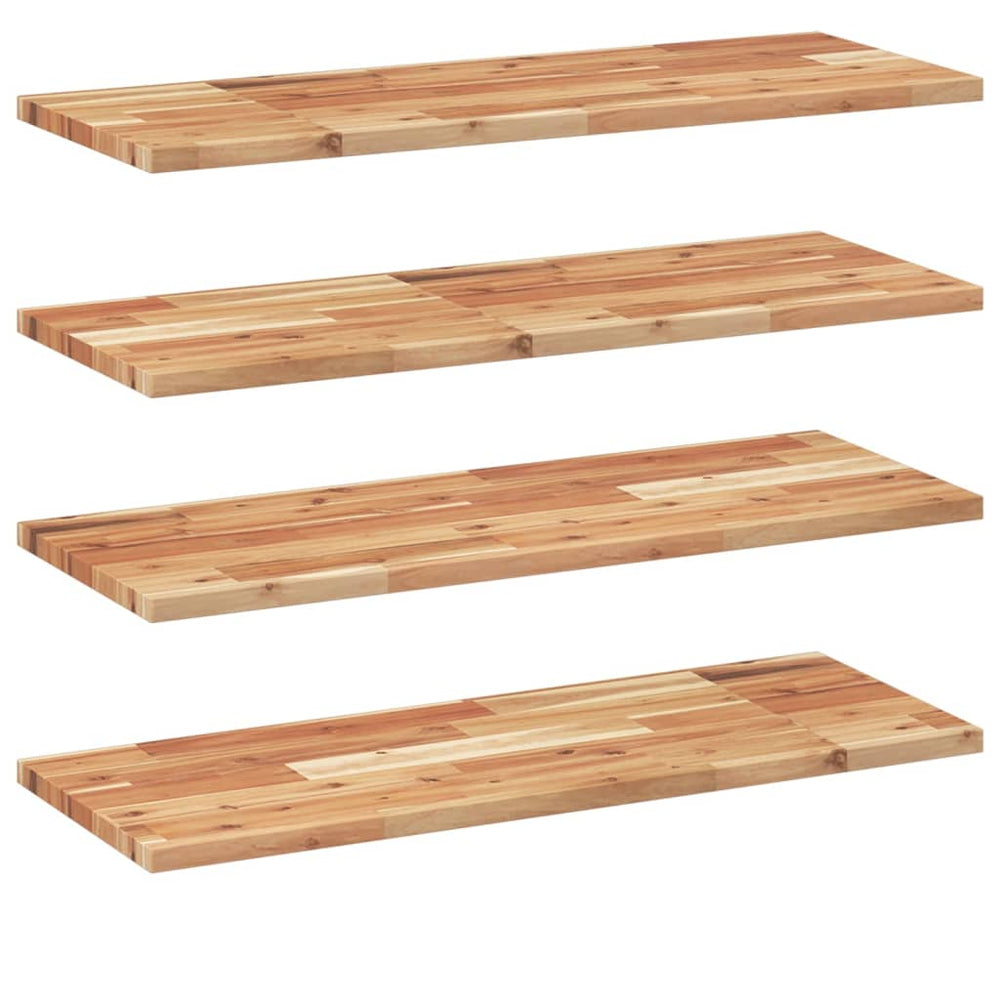 vidaXL Étagères murales 4 pcs 100x30x2 cm Bois d'acacia massif Traité à l'huile