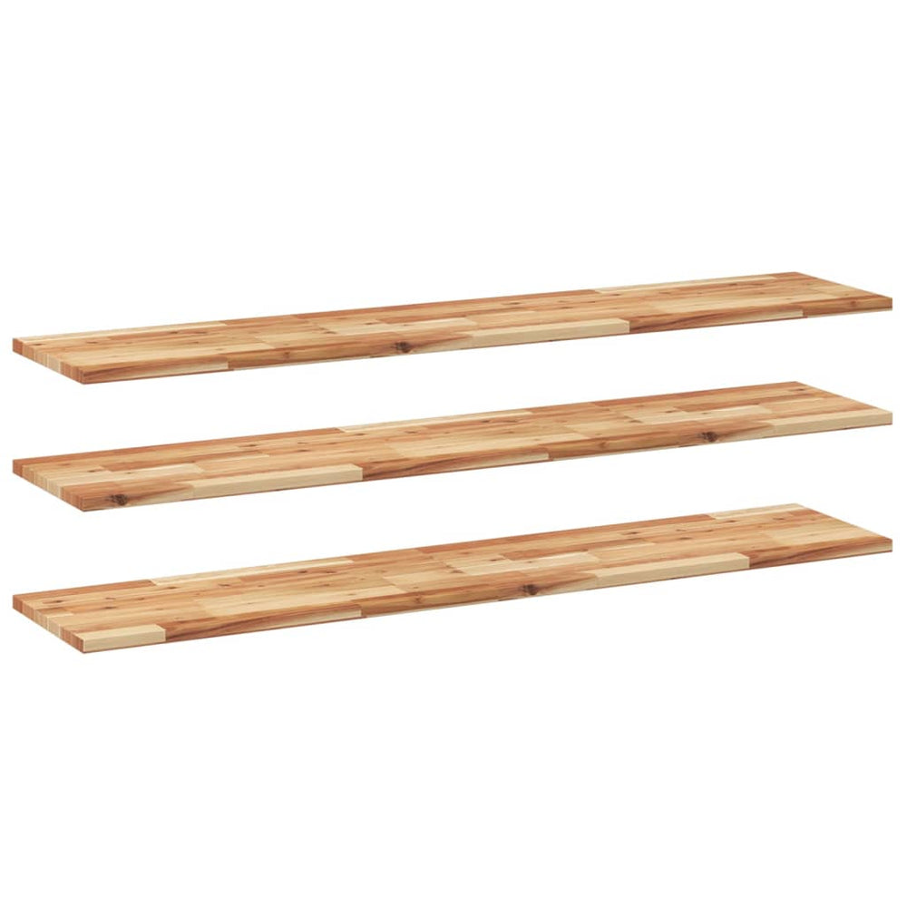 vidaXL Étagères murales 3 pcs 120x30x2 cm Bois d'acacia massif Traité à l'huile