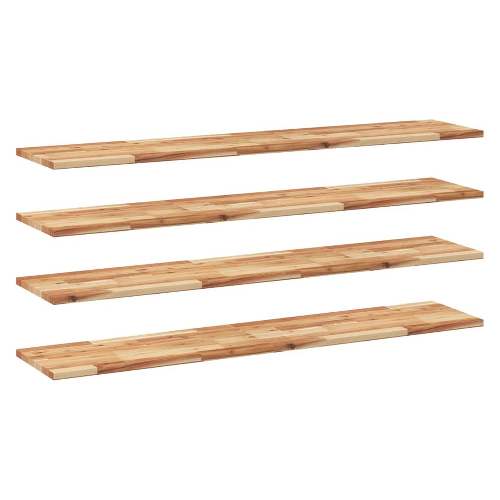 vidaXL Étagères murales 4 pcs 120x30x2 cm Bois d'acacia massif Traité à l'huile