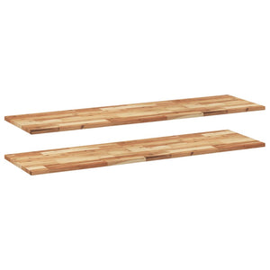 Akazie Massivholz Schweberegale, 2er Set