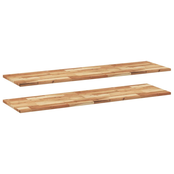 Akazie Massivholz Schweberegale, 2er Set