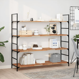 Akazie Massivholz Schweberegale, 3er Set