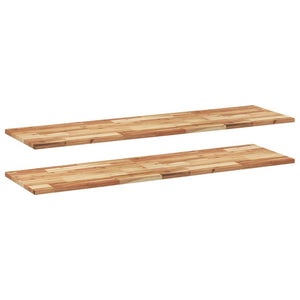 Massivholz Akazie Schweberegale, 140 cm, 2er-Set