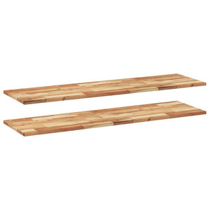 Akazie Massivholz Schweberegale 160 cm, 2er-Set
