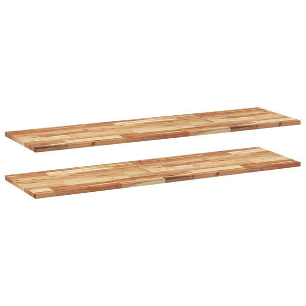 Akazie Massivholz Schweberegale 160 cm, 2er-Set