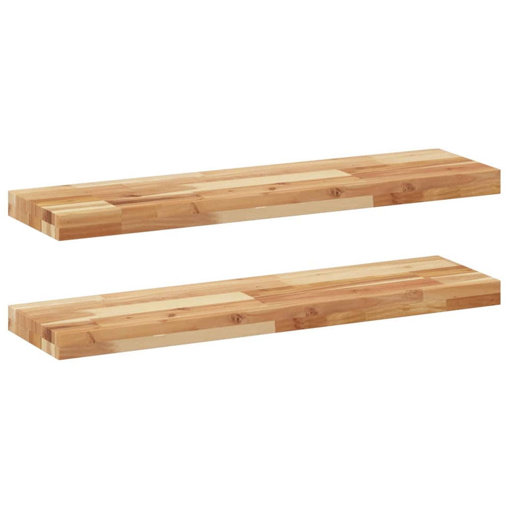 vidaXL Étagères flottantes 2 pcs 80x20x4 cm Bois d'acacia massif Traité à l'huile
