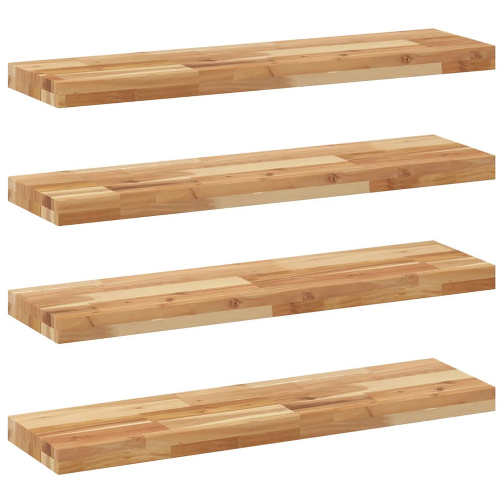 vidaXL Étagères flottantes 4 pcs 80x20x4 cm Bois d'acacia massif Huilé