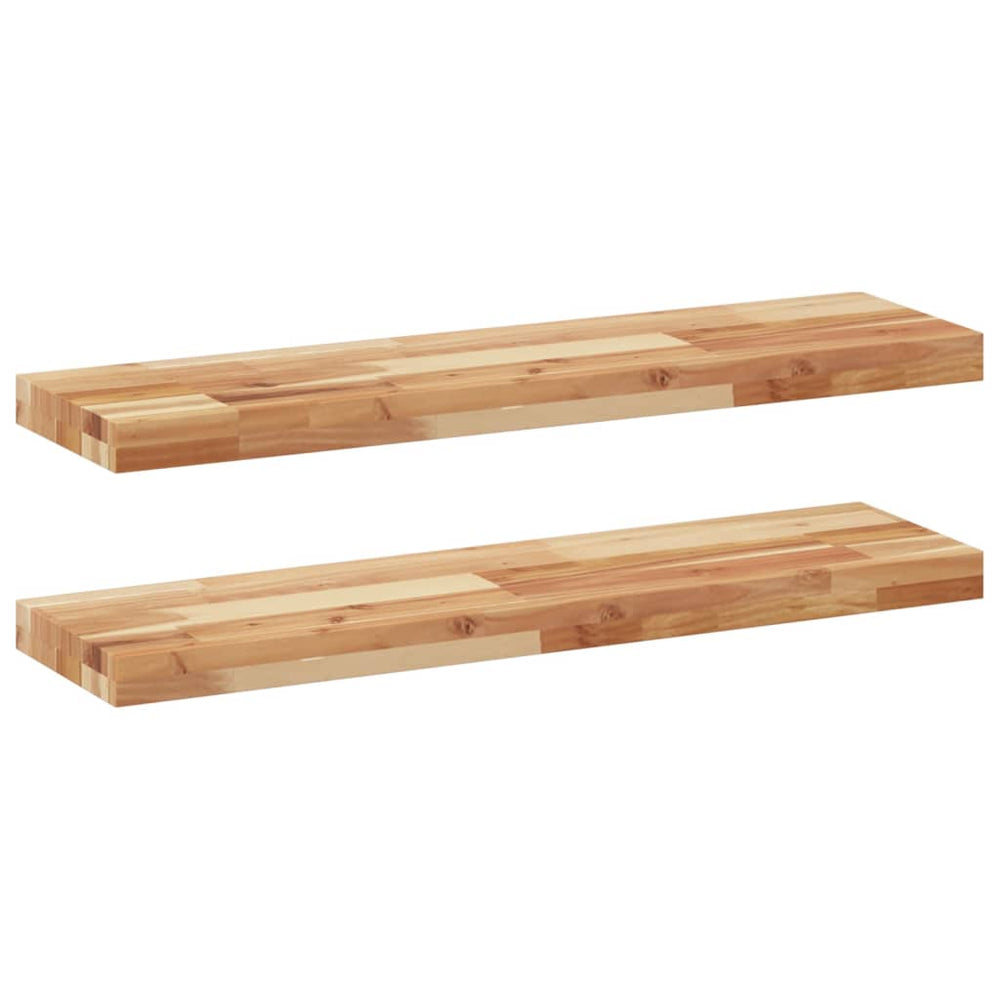 vidaXL Étagères flottantes 2 pcs 100x20x4 cm Bois d'acacia massif Traité à l'huile