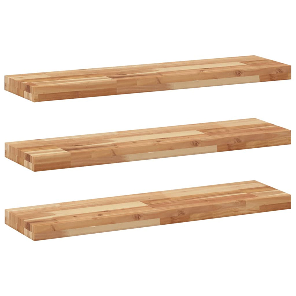 vidaXL Étagères murales flottantes 3 pcs 100x20x4 cm Bois d'acacia massif traité à l'huile