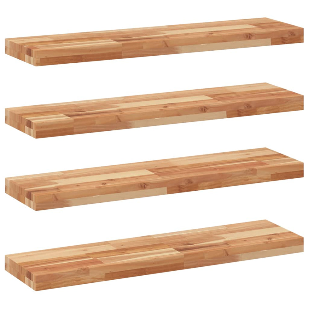 vidaXL Étagères murales flottantes 4 pcs 100x20x4 cm Bois d'acacia massif traité à l'huile