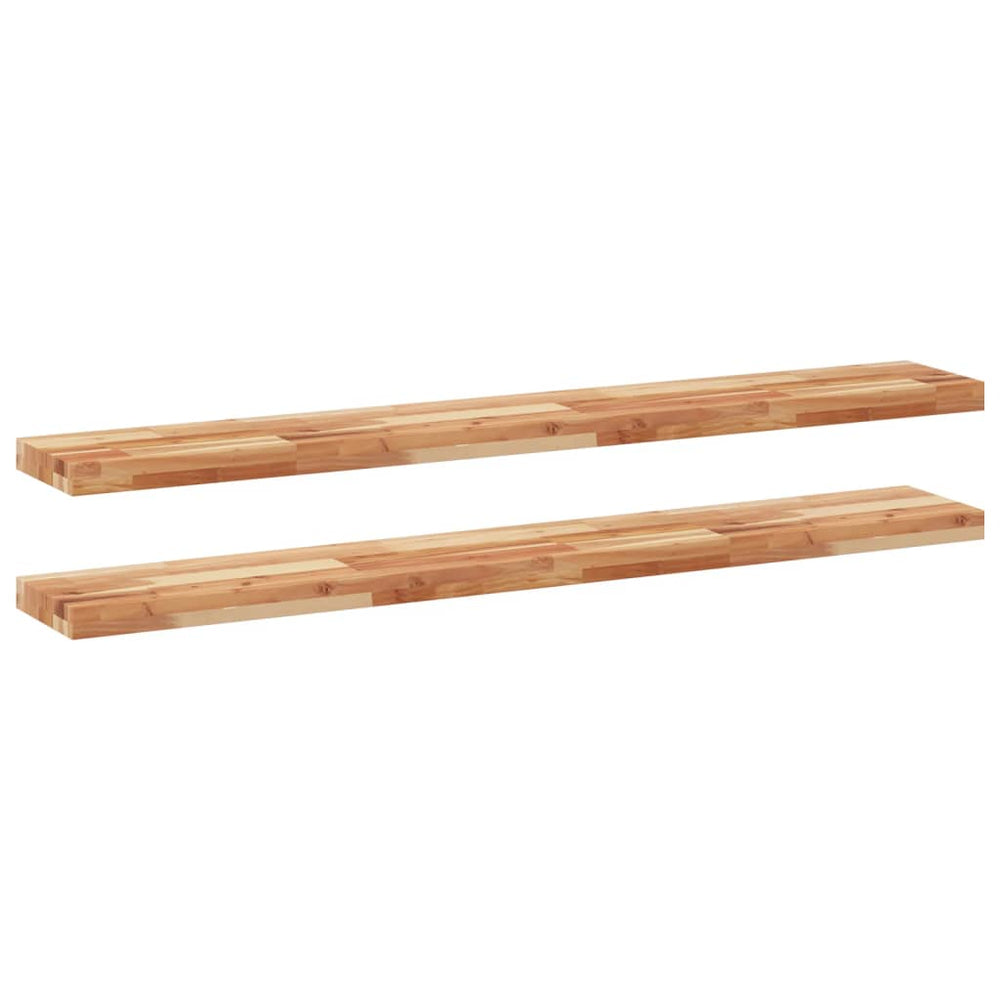 vidaXL Étagères murales flottantes 2 pcs 120x20x4 cm Bois d'acacia massif Traitement à l'huile