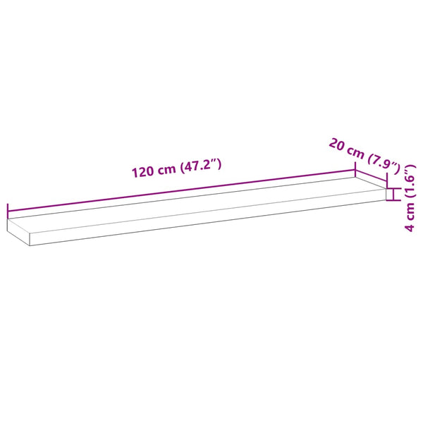 Schweberegale 3er Set Akazie 120 cm