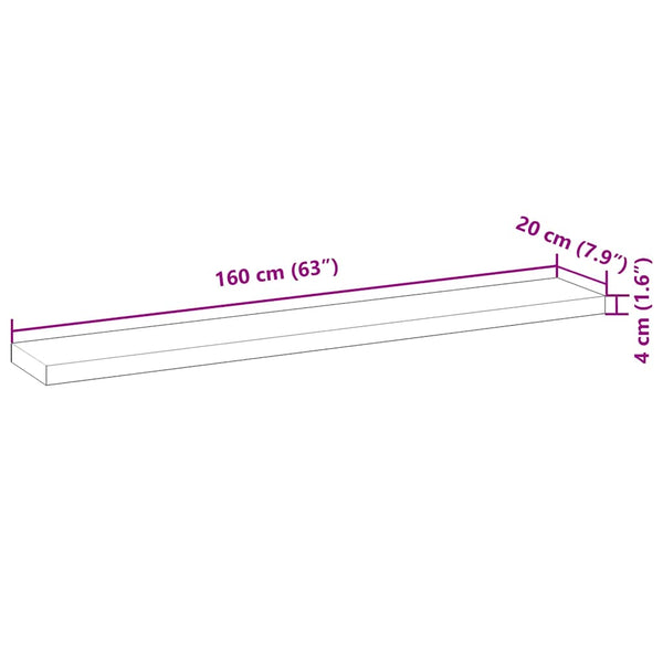 Schweberegale 160cm Akazie 4er Set