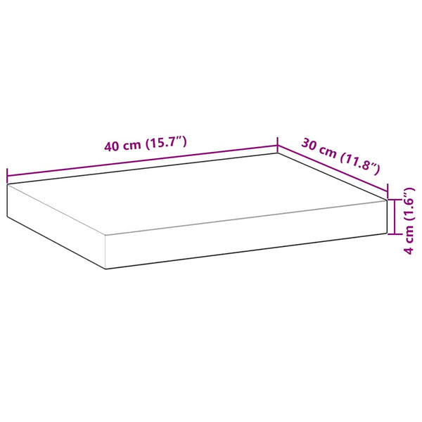 Schweberegale 40x30cm Akazie 2er Set
