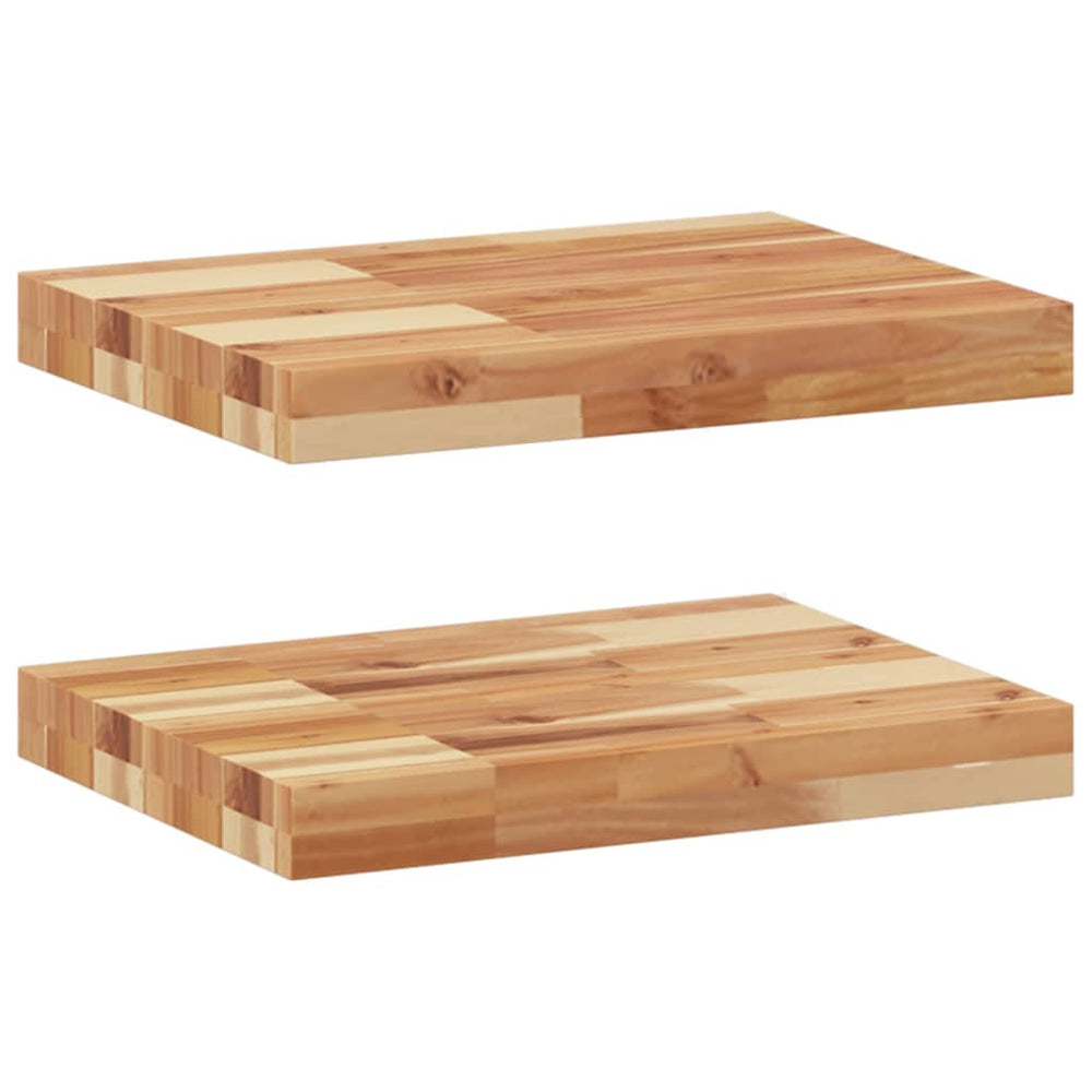 vidaXL Étagères flottantes 2 pcs 60x30x4 cm Bois d'acacia massif Traité à l'huile