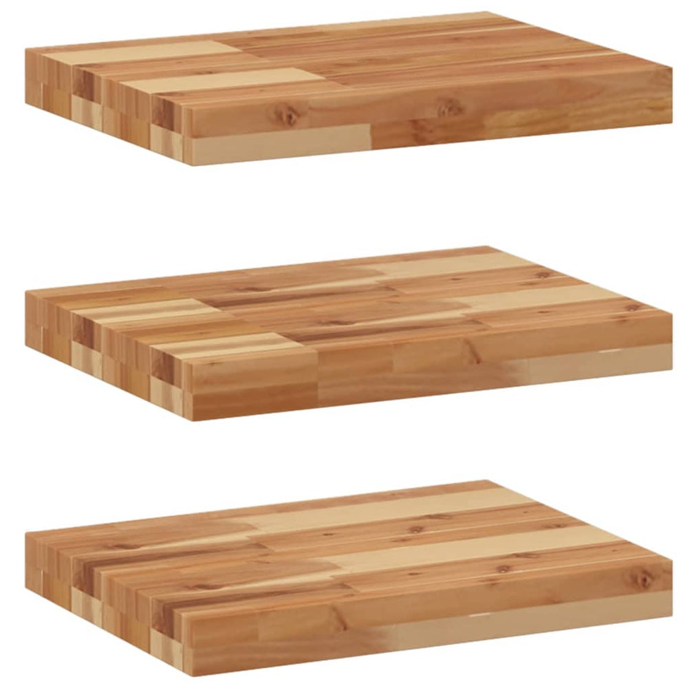 vidaXL Étagères murales 3 pcs 60x30x4 cm Bois d'acacia massif Traité à l'huile